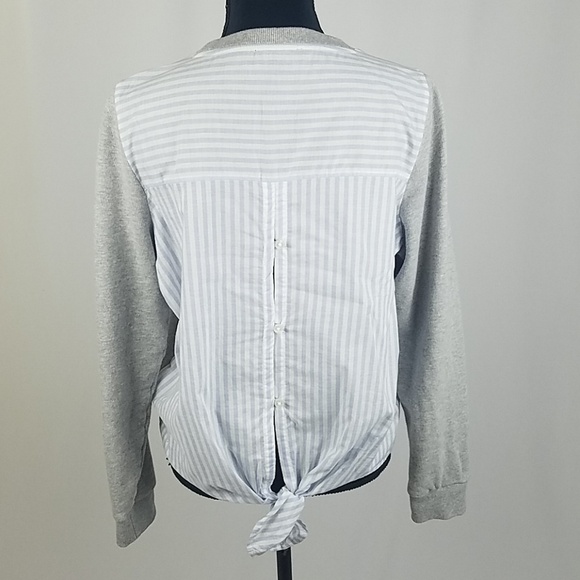 J.Crew women S sweatshirt color block tied striped - Picture 4 of 6